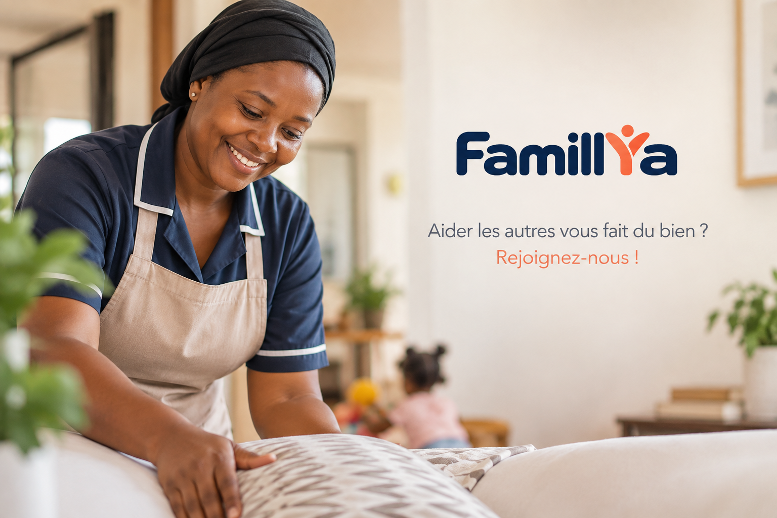 Une prestataire intervenant au domicile d’une famille